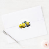 Sticker Rond 1990-98 Miata Yellow Car (Enveloppe)
