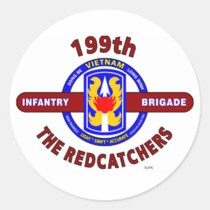 STICKER ROND 199E BRIGADE D'INFANTERIE "LES REDCATCHERS"VIETNAM
