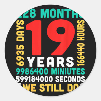 Sticker Rond 19 ans 228 mois 6935 jours que le couple est ensem