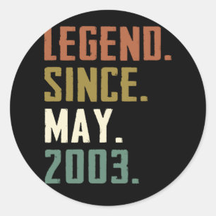 Sticker Rond 19 Ans Légende depuis mai 2003 19e anniversaire
