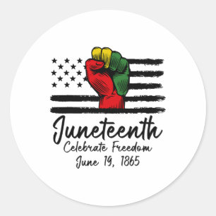 Sticker Rond 19 juin Fête la Liberté Histo Noir