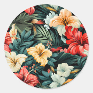 Sticker Rond #19 Motif floral