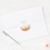 Sticker Rond 19e fête d'anniversaire Automne citrouille fleur s (Enveloppe)