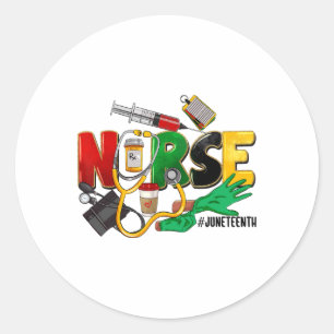 Sticker Rond 19e Junte Infirmière Femmes Noires Mois de l'histo