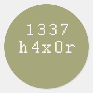 Sticker Rond 1 337 h4ck3r
