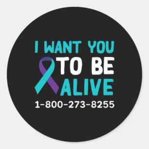 Sticker Rond 1 800 273 8255 - Journée de prévention du suicide