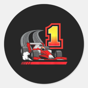 Sticker Rond 1 An Bébé Garçon Formule Course voiture 1er