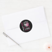 Sticker Rond 1 an Cancer Libre Maman Pink Sensibilisation Danse (Enveloppe)