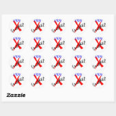 Sticker Rond 1 an Ex-fumeur rouge (Feuille)