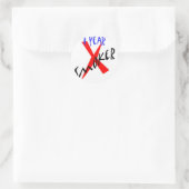 Sticker Rond 1 an Ex-fumeur rouge (Sac)
