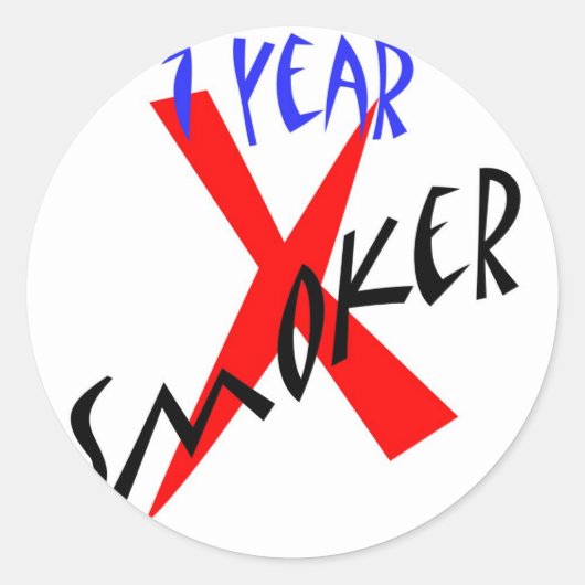 Sticker Rond 1 an Ex-fumeur rouge (Devant)