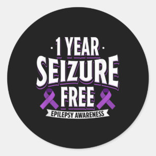 Sticker Rond 1 an Saisie Gratuite de l'épilepsie Sensibilisatio