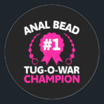 Sticker Rond #1 Bouton à perles O Champion de guerre Drôle Amus<br><div class="desc">#1 Bouton à perles de Champion de guerre Drôle Amusant Cringe d'humour adulte</div>