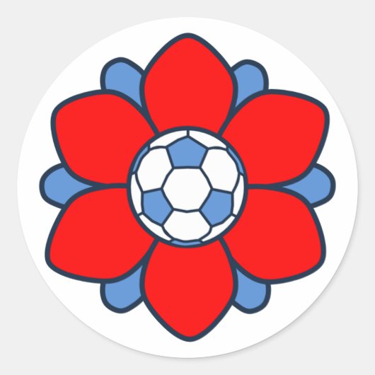 Sticker Rond 1 fille rouge du football impressionnante (Devant)