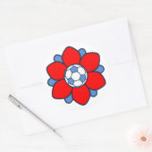 Sticker Rond 1 fille rouge du football impressionnante (Enveloppe)