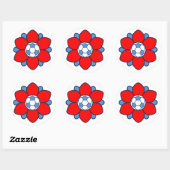 Sticker Rond 1 fille rouge du football impressionnante (Feuille)