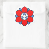 Sticker Rond 1 fille rouge du football impressionnante (Sac)