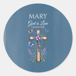 Sticker Rond 1 Jean 4:16 Dieu est Amour – Personnalisé Chrétien