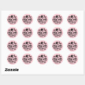 Sticker Rond #1 Maman Script Hearts Fête des mères (Feuille)