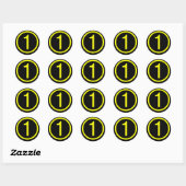 Sticker Rond 1 numéro un (Feuille)
