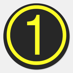 Sticker Rond 1 numéro un