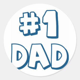 Sticker Rond #1 Papa Numéro Un papa Cadeaux de Fête des pères