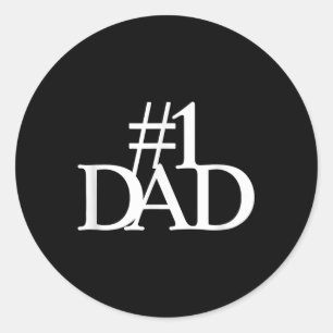 Sticker Rond #1 Papa Numéro Un Papa Élégant Père Citation Graph