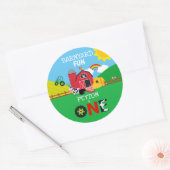 Sticker Rond 1er Anniversaire Animaux de ferme Barnyard Fun Kid (Enveloppe)