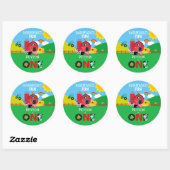 Sticker Rond 1er Anniversaire Animaux de ferme Barnyard Fun Kid (Feuille)