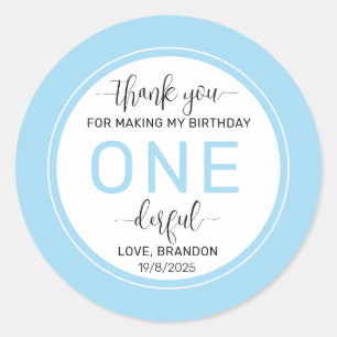 Sticker Rond 1er anniversaire bleu