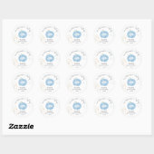 Sticker Rond 1er anniversaire Citrouille bleu (Feuille)