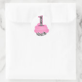 Sticker Rond 1er anniversaire Diva Cupcake (Sac)