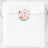 Sticker Rond 1er Anniversaire Fée Magique Jardin Floral Pixie (Sac)