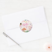 Sticker Rond 1er Anniversaire Fée Magique Jardin Floral Pixie (Enveloppe)