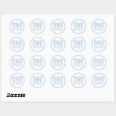 Sticker Rond 1er anniversaire fête mignonne Pastel Blue Onederf (Feuille)
