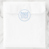 Sticker Rond 1er anniversaire fête mignonne Pastel Blue Onederf (Sac)