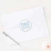Sticker Rond 1er anniversaire fête mignonne Pastel Blue Onederf (Enveloppe)