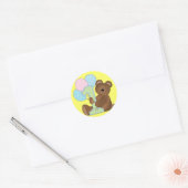Sticker Rond 1er anniversaire Ours en peluche (3) (Enveloppe)