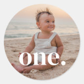 Sticker Rond 1er anniversaire Photo - un (Devant)