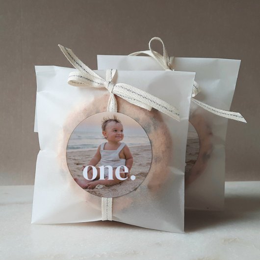 Sticker Rond 1er anniversaire Photo - un