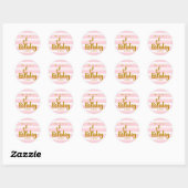 Sticker Rond 1er Anniversaire Pink & Gold Foil (Feuille)