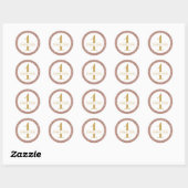 Sticker Rond 1er anniversaire Pink Rose Gold Parties scintillan (Feuille)