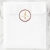 Sticker Rond 1er anniversaire Pink Rose Gold Parties scintillan (Sac)