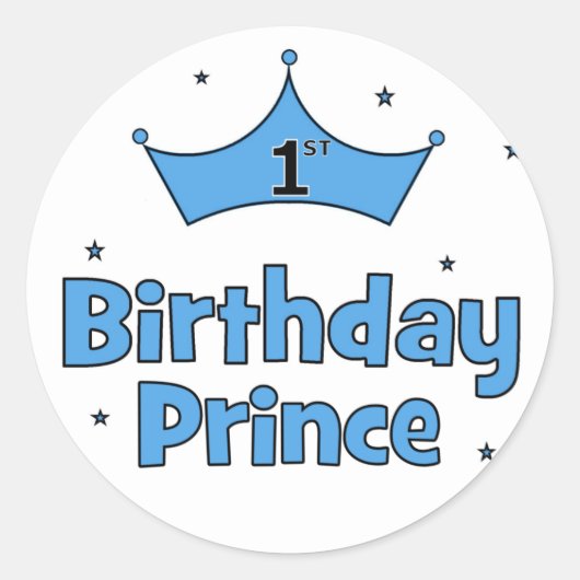 Sticker Rond 1er anniversaire Prince (Devant)