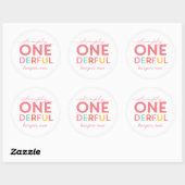 Sticker Rond 1er Anniversaire simple | Bande arc-en-ciel (Feuille)