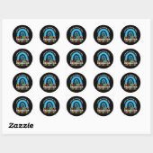 Sticker Rond 1er jour d'acceptation des différences 6 e année d (Feuille)