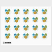 Sticker Rond 1er Lion Anniversaire Tshirts et cadeaux (Feuille)