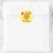 Sticker Rond 1er Lion d'anniversaire (Sac)