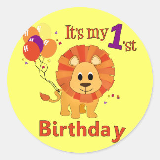 Sticker Rond 1er Lion d'anniversaire