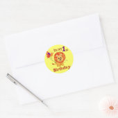 Sticker Rond 1er Lion d'anniversaire (Enveloppe)